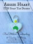 Aussie Heart ITH Snap Tab - 4x4 Embroidery Design