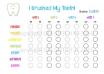 I Brushed My Teeth - Tooth Brushing Chart 4 colours PRINTABLE